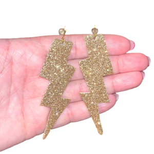 Glitter lightning bolt earrings